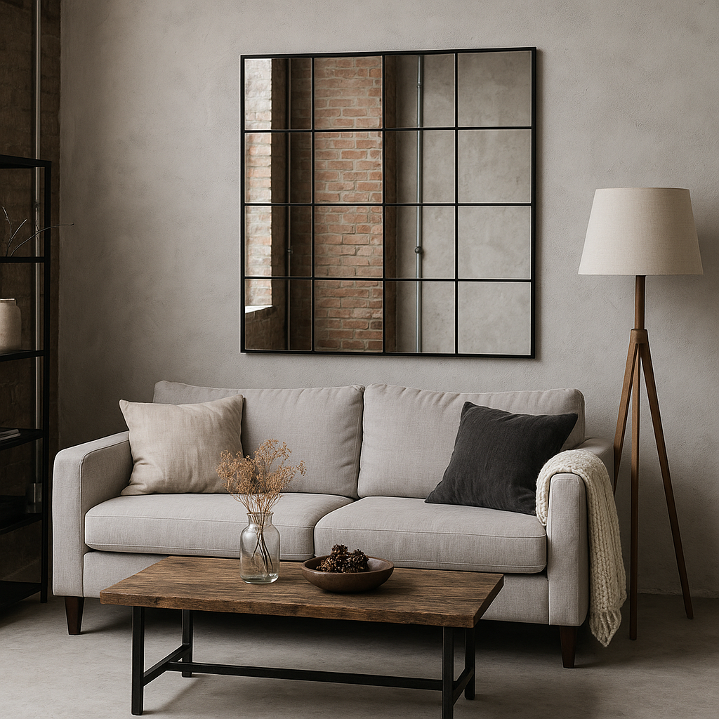 ESPEJO VENTANA ASIA NEGRO 122CM